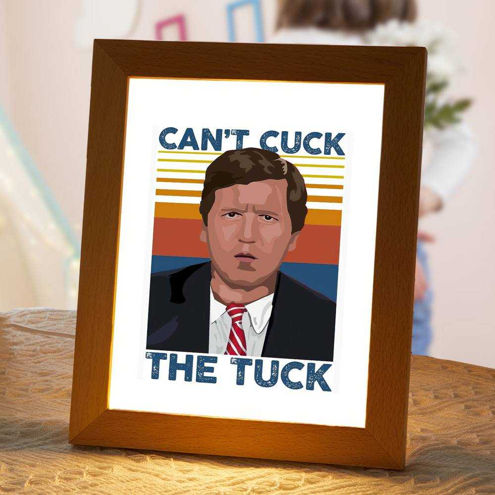 Tucker Carlson Lamp Classic Celebrity Night Light Can't Cuck The Tuck Photo by Tucker Carlson Lamp with Wooden Frame