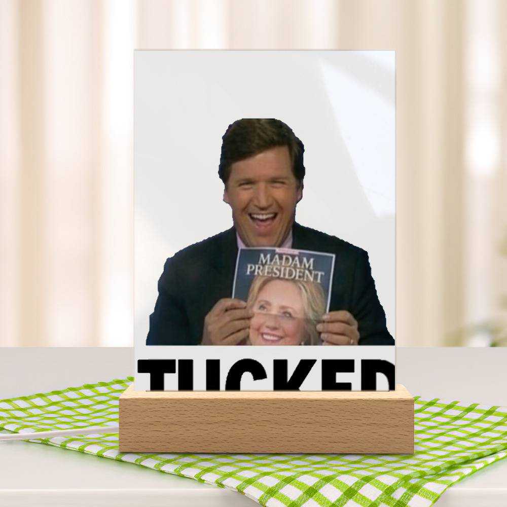 Tucker Carlson Lamp Classic Celebrity Night Light Tucker Carlson Fox News by Tucker Carlson Lamp with Wooden Base