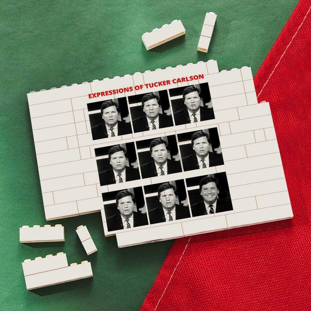 Tucker Carlson Merch Building Blocks Gift for Fans The Expressions Of Tucker Carlson Building Blocks