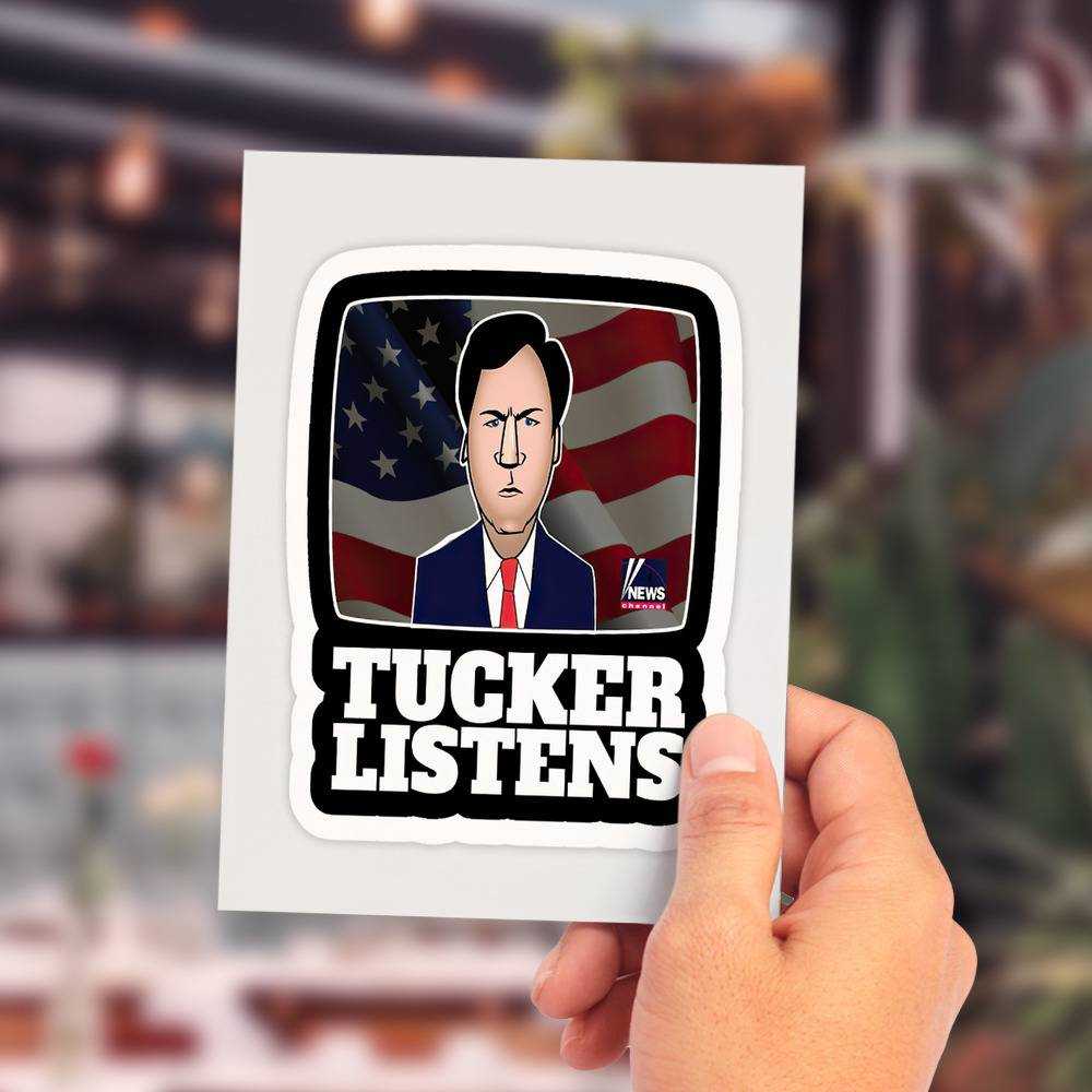 Tucker Carlson Greeting Card Classic Celebrity Greeting Card Tucker Listens by Tucker Carlson Greeting Card