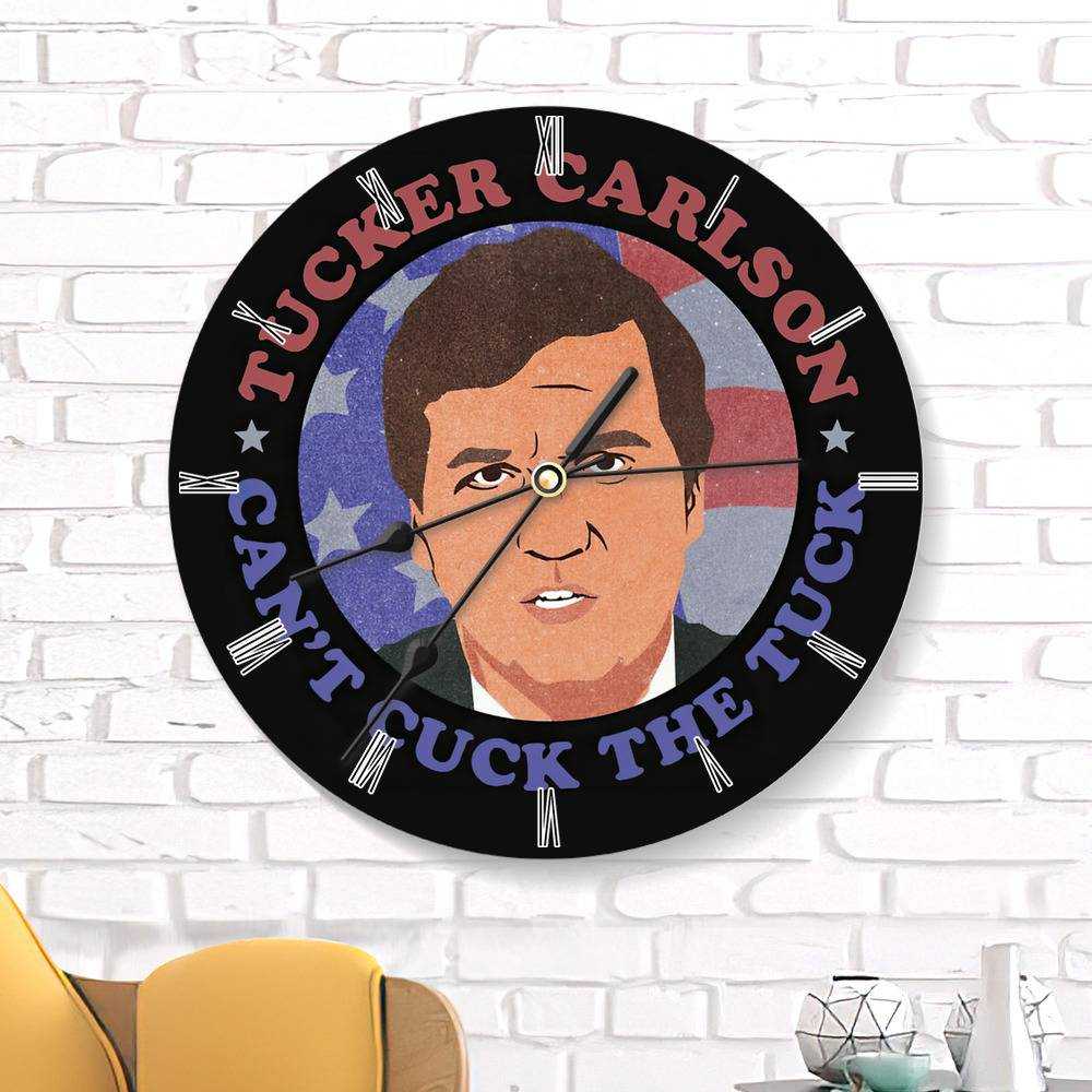 Tucker Carlson Round Wall Clock Home Decor Wall Clock Gifts for Tucker Carlson Fans Tucker Carlson Today Wall Clock