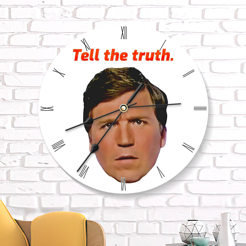 Tucker Carlson Round Wall Clock Home Decor Wall Clock Gifts for Tucker Carlson Fans Tell The Truth Wall Clock