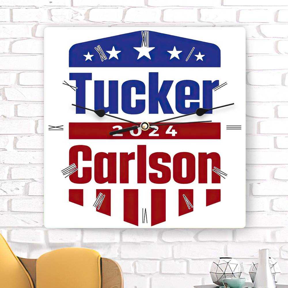 Tucker Carlson Square Wall Clock Home Decor Wall Clock Gifts for Tucker Carlson Fans Tucker Carlson 2024 Wall Clock