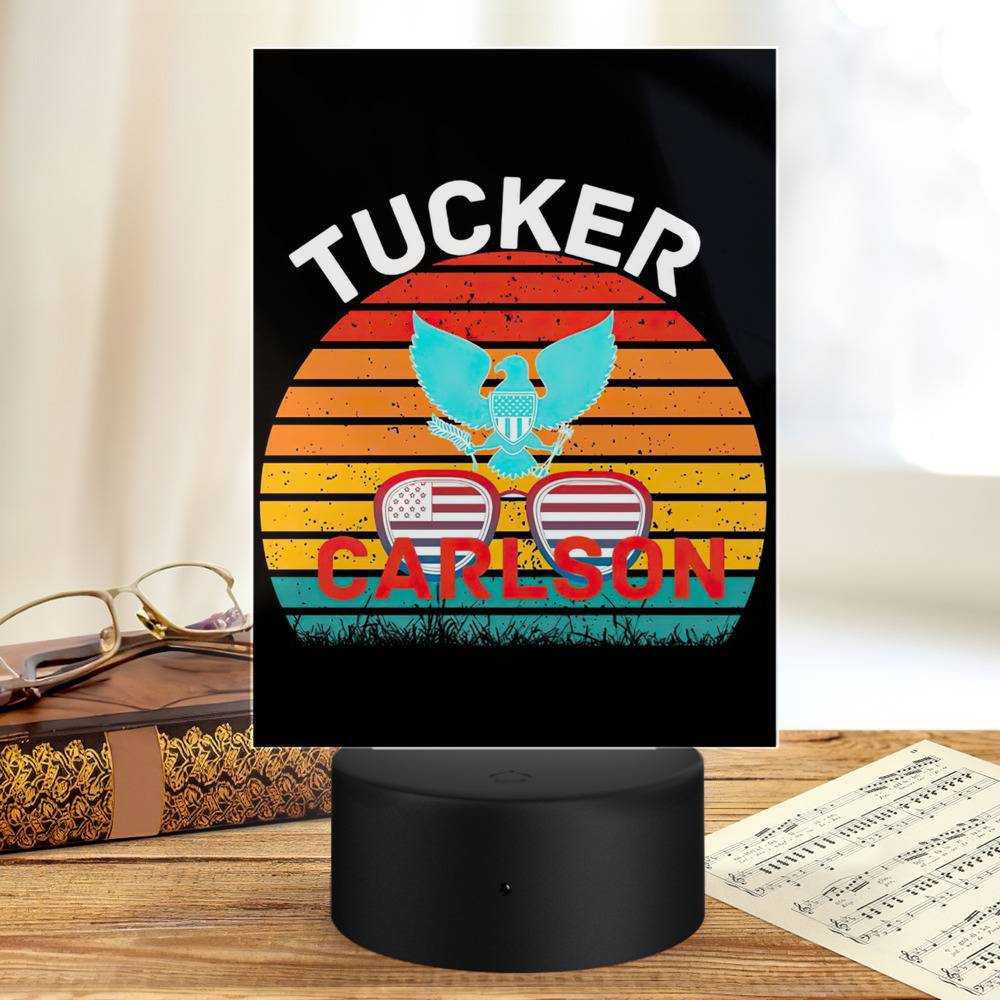 Tucker Carlson Lamp Classic Celebrity Night Light Tucker Carlson Logo Photo by Tucker Carlson Lamp with Plastic Base