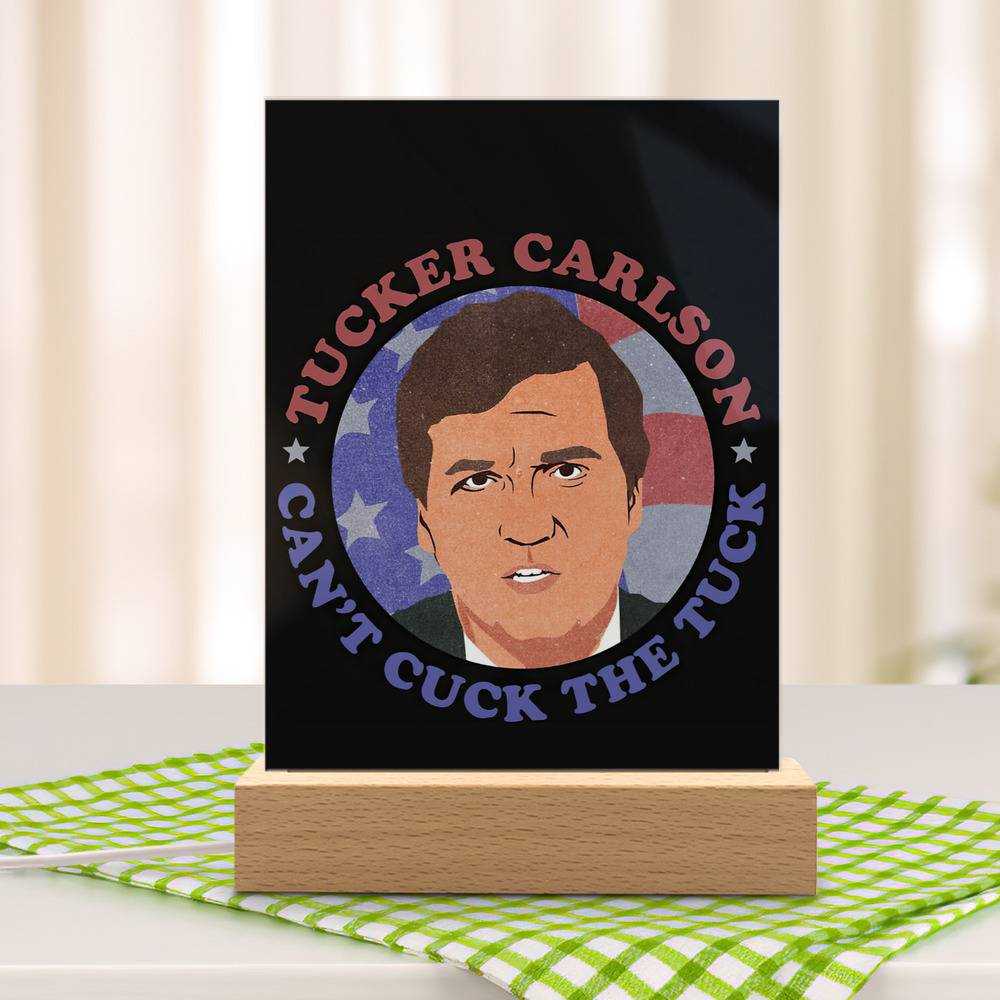 Tucker Carlson Lamp Classic Celebrity Night Light Tucker Carlson Today by Tucker Carlson Lamp with Wooden Base