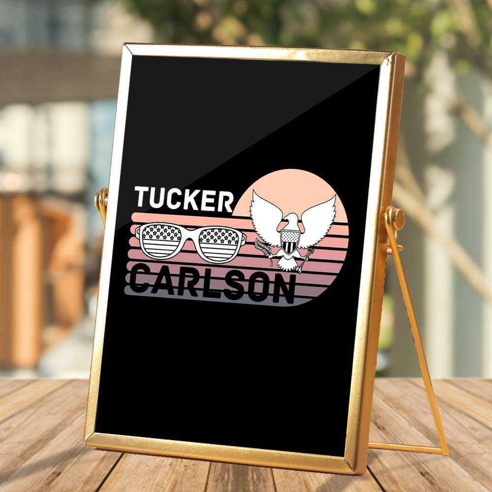 Tucker Carlson Plaque Classic Celebrity Plaque Tucker Carlson Logo by Tucker Carlson Plaque with Golden Frame