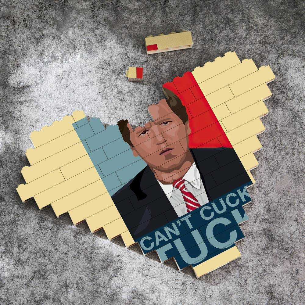 Tucker Carlson Merch Heart Shape Building Blocks Gift for Fans Can't Cuck The Tuck Building Blocks