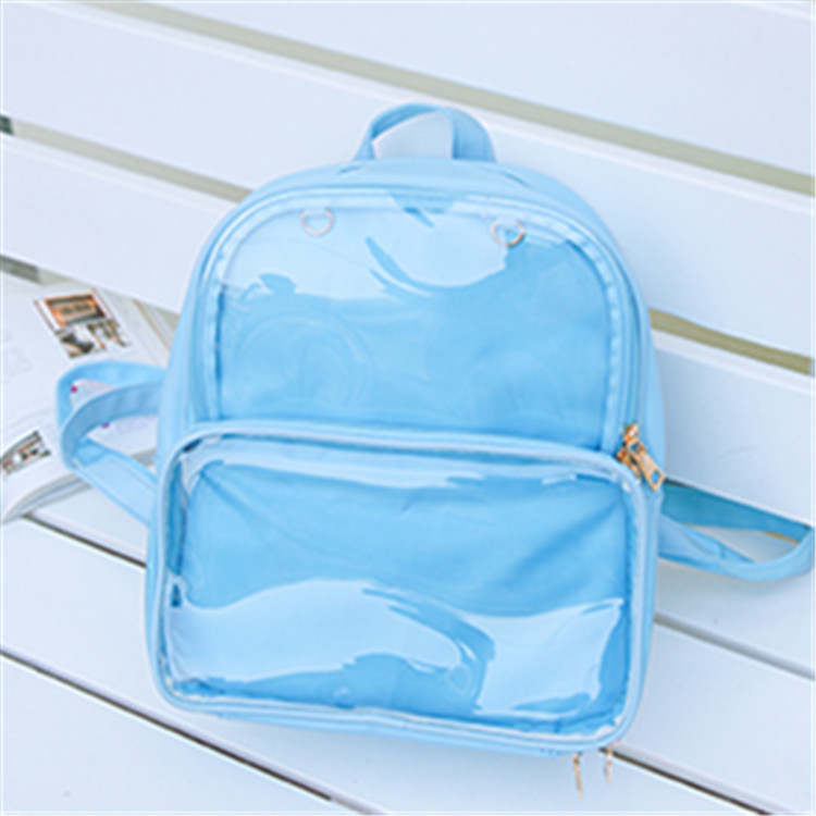Little Letters Standard Blue Clear Backpack