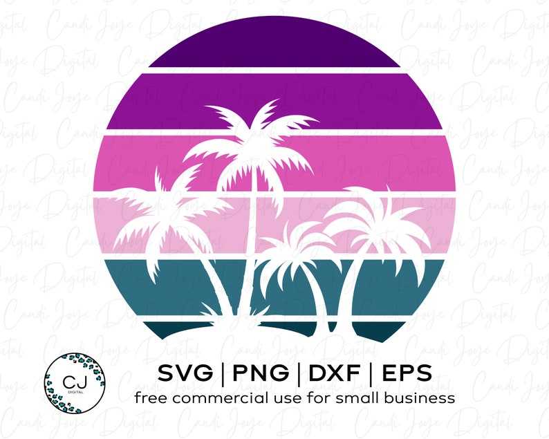 palm tree sunset logo