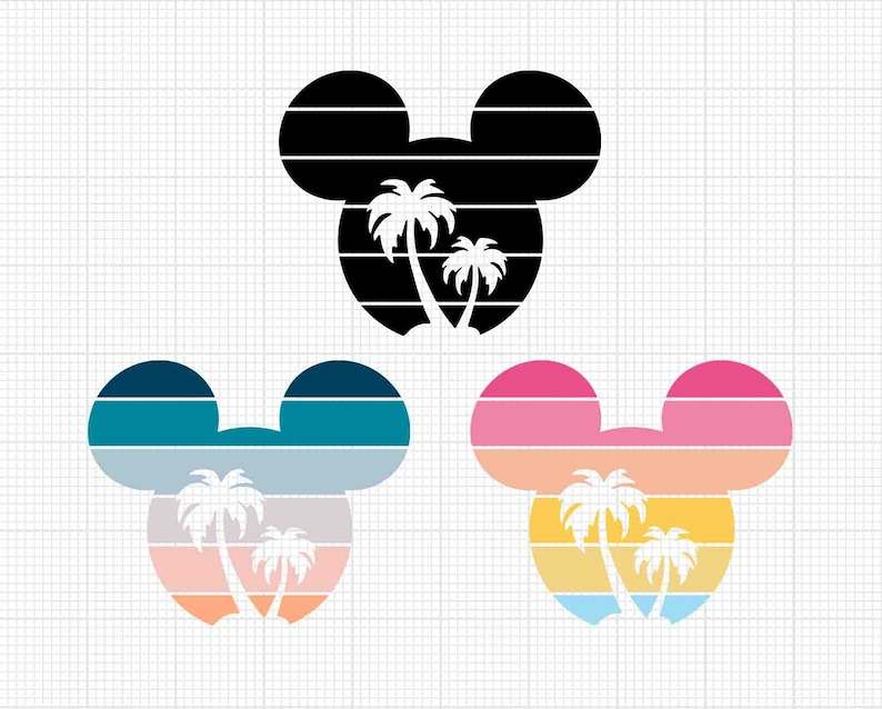 Summer Palm Tree Beach Mickey Mouse Svg Png High Quality Perfect for ...