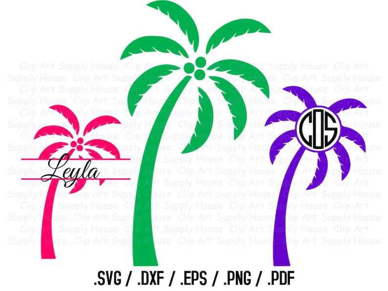 Palm Tree Monogram Svg Clipart Creativity and Fun Digital Download