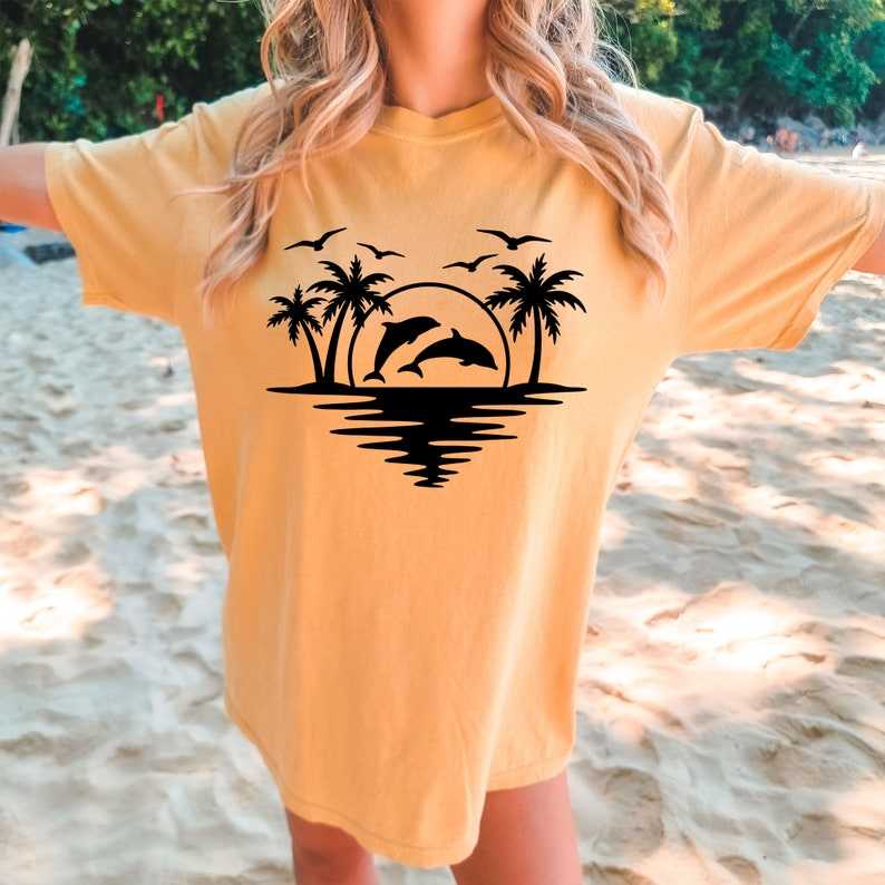 Summer Sunset Palm Tree Beach Heat Transfer Vinyl For T - Temu