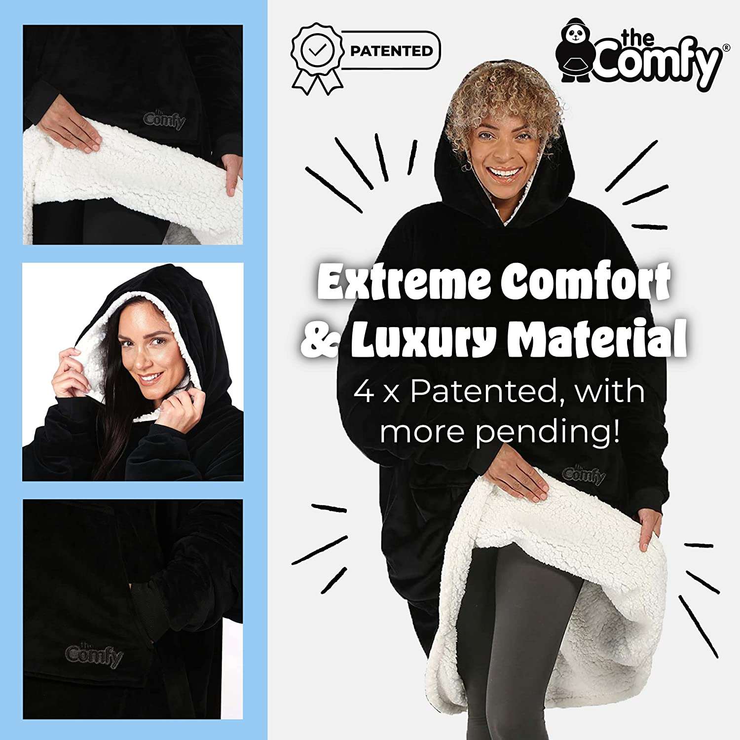 THE COMFY Original | Oversized Microfiber & Sherpa Wearable Blanket, One  Size Fits All, Seen On Shark Tank, One Size for All (Blush)
