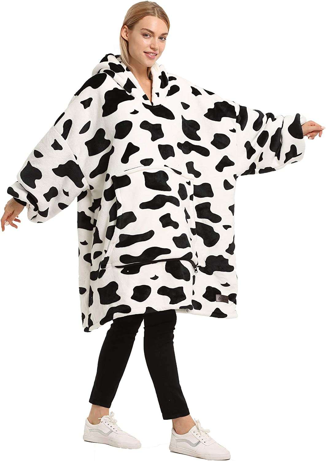 Blanket hoodie cow print hot sale