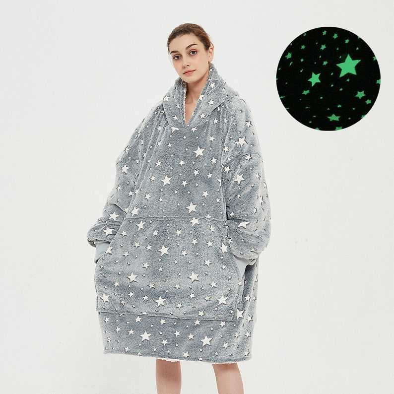 Glow In The Dark Stars Hoodie Blanket Hoodie Blanket 