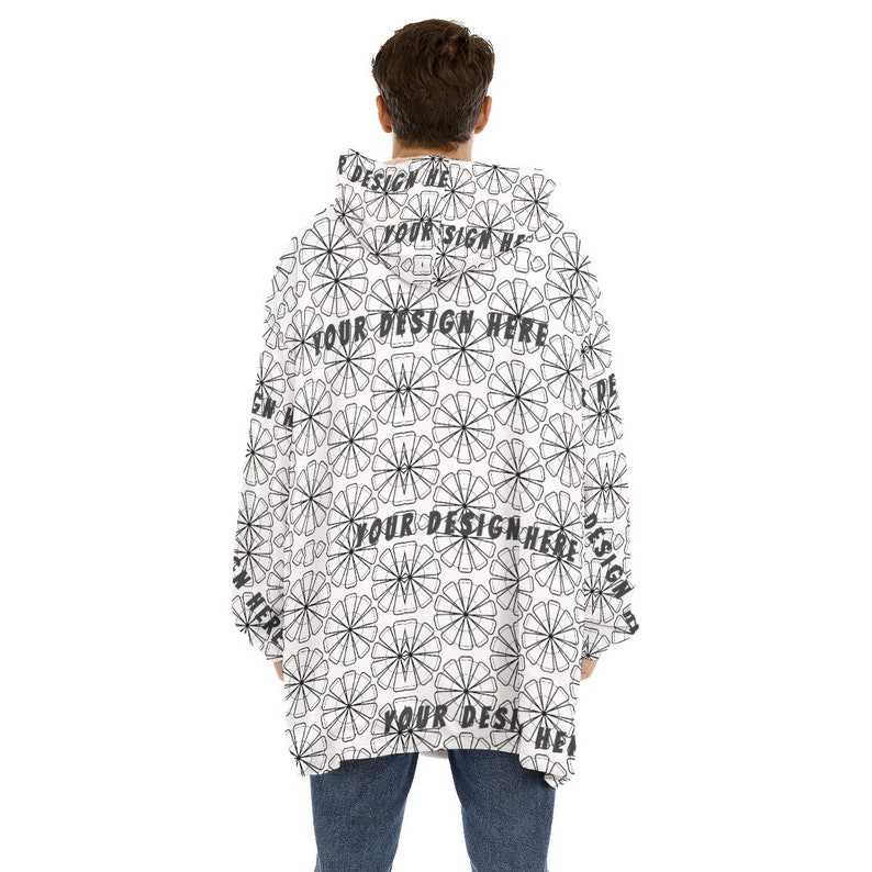 All-Over Print Unisex Sherpa Fleece Hoodie Blanket Hoodie Blanket