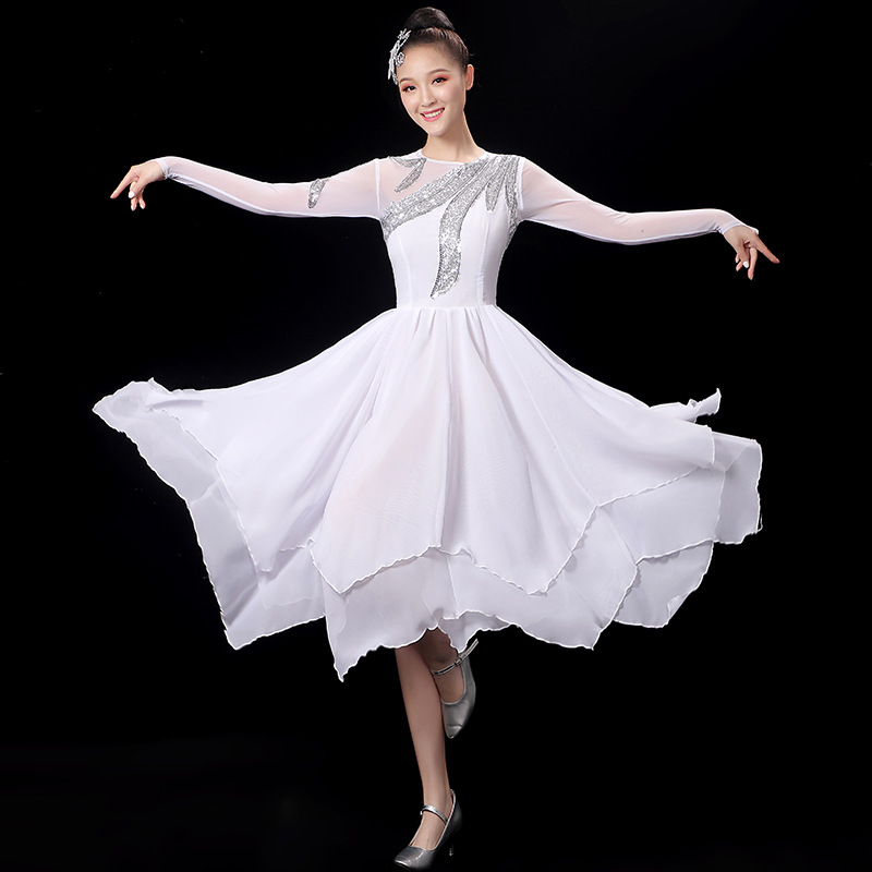 White Chiffon Dancing Dress