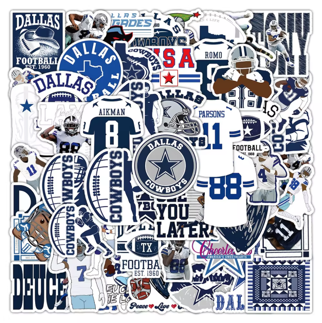 0/30/50PCS New Dallas Cowboys Stickers