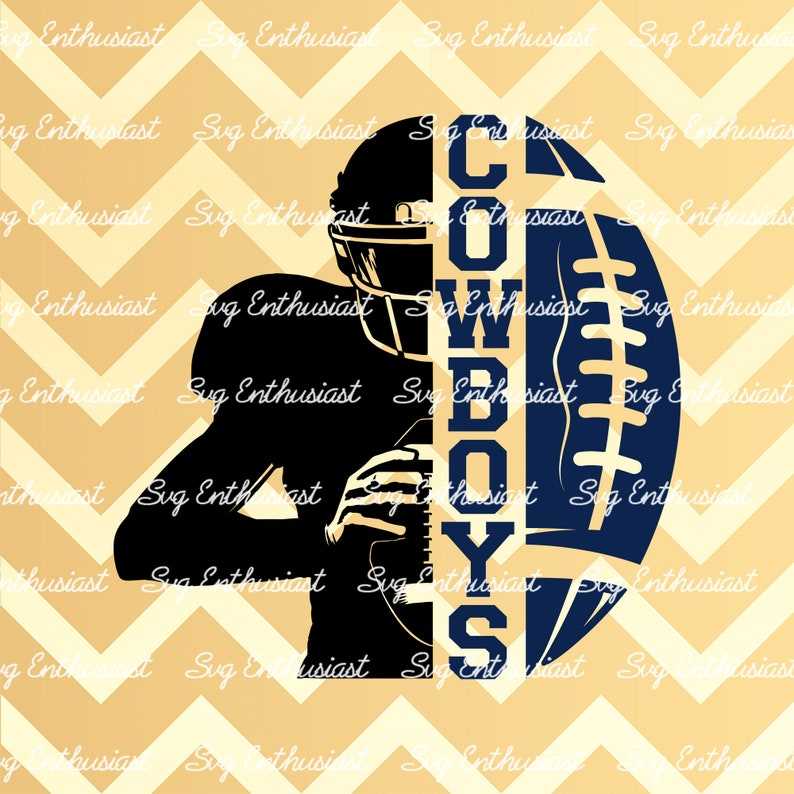 Cowboys Football Half Player Svg#1