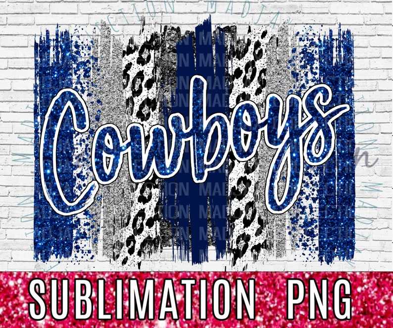 Highschool Cowboys Brush Stroke Design Sublimation PNG Leopard#1