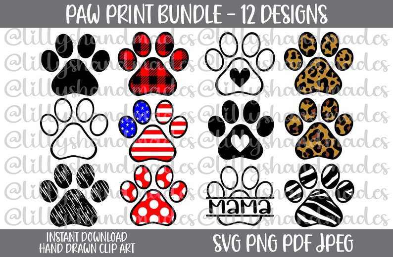 Tiger Paw SVG, PNG, PDF, Pet Paw, Cat Paw, Dog Paw Print Svg