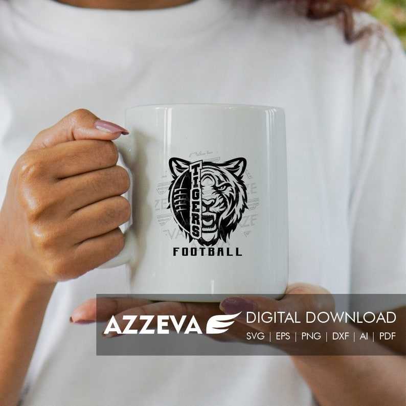 Tiger Football Svg SVG Files Clipart Laser Thousands of Designs SVG PNG Embroidery file#1