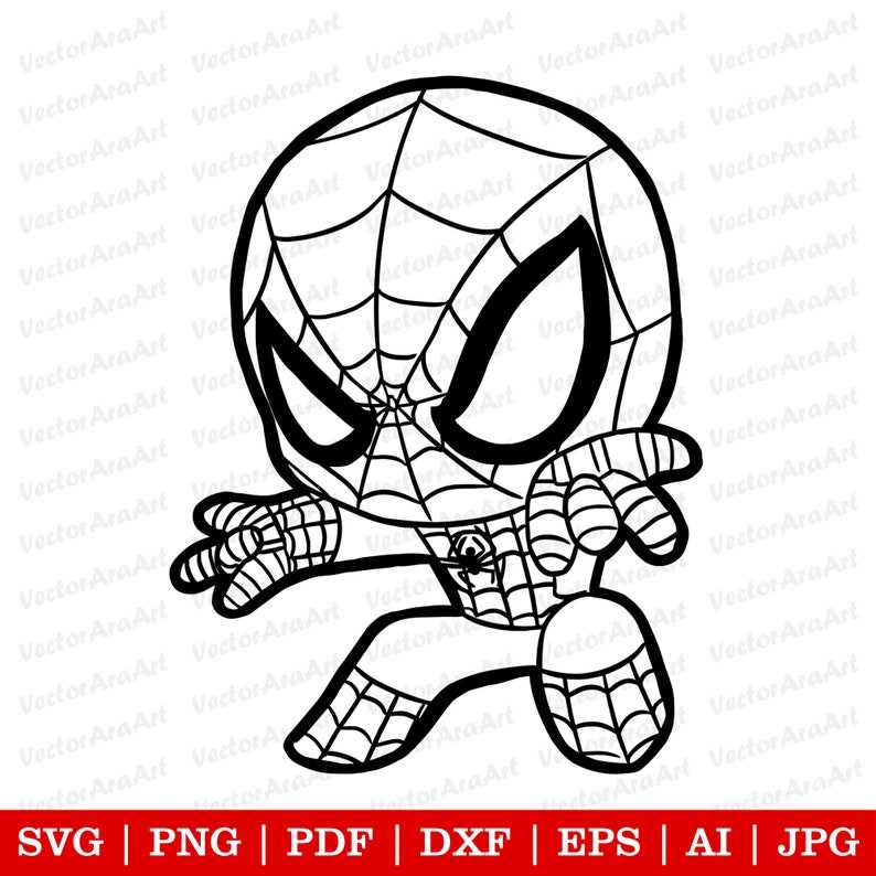 spiderman vector black and white