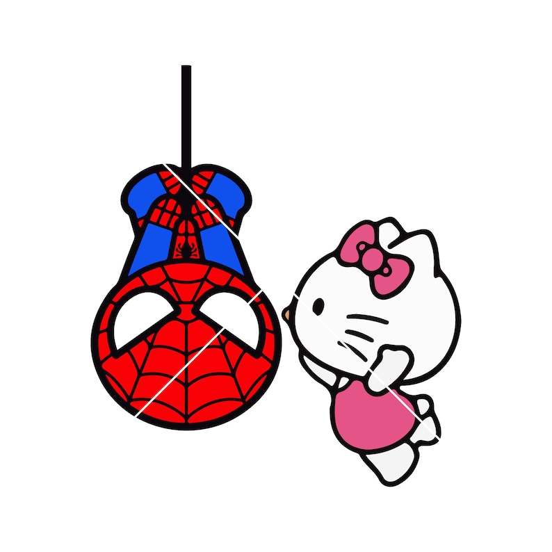Spiderman Kissing Kitty Svg High Quality Perfect for your Design
