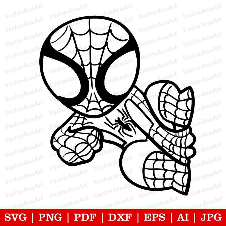 spiderman vector black and white