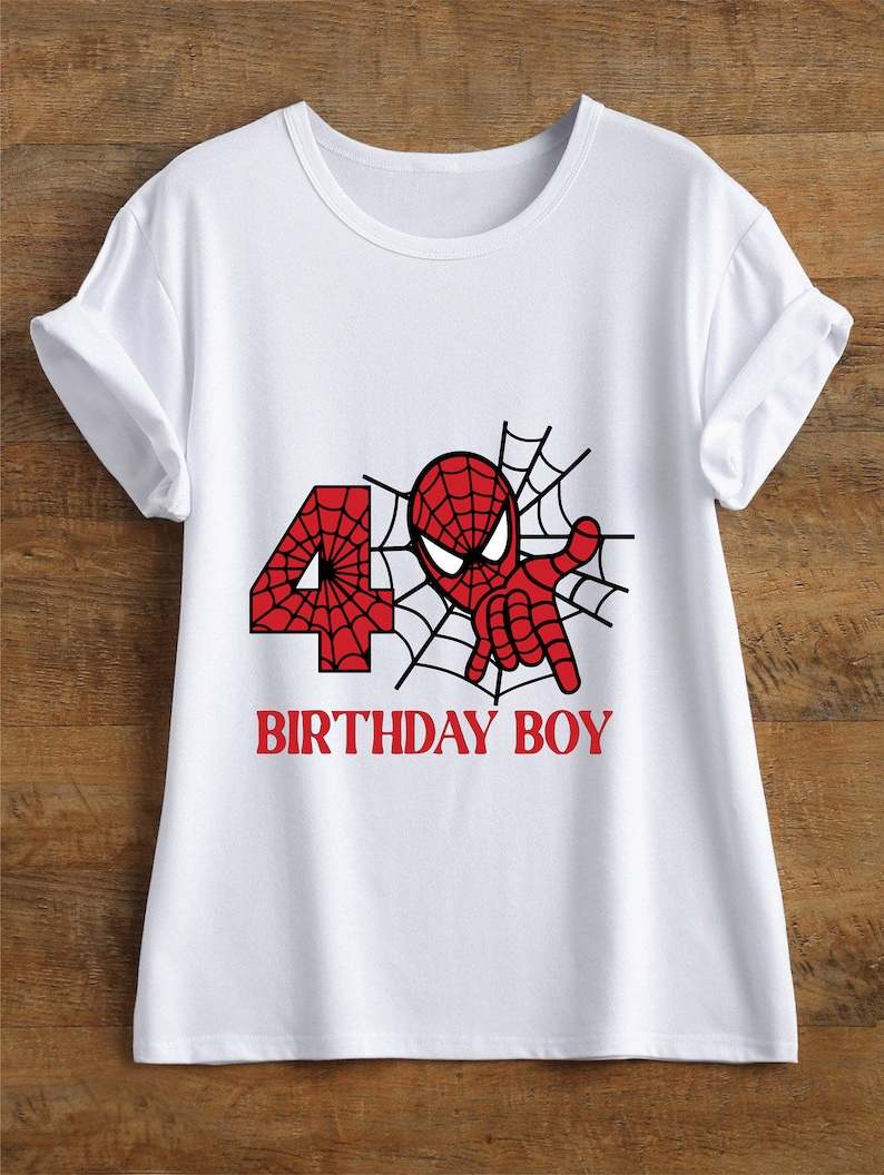 4th birthday hot sale spiderman shirt