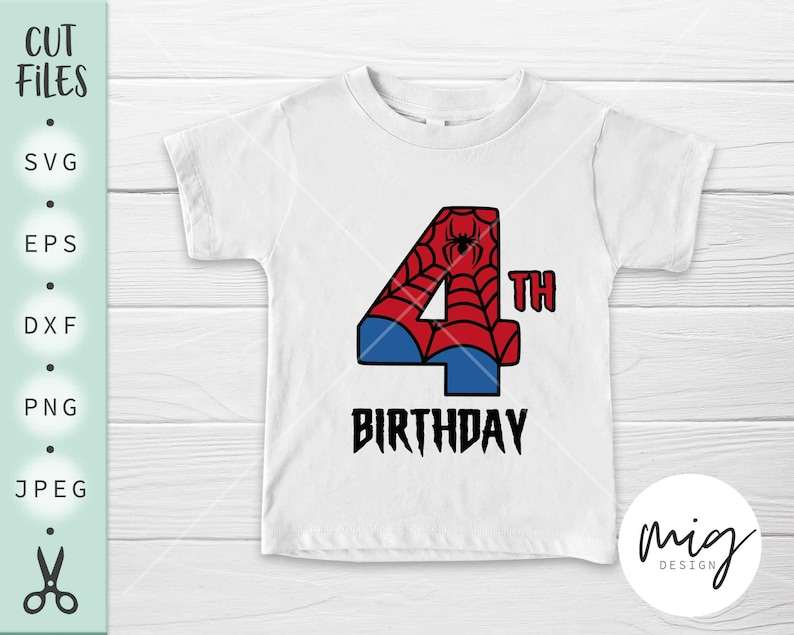 4th birthday spiderman shirt