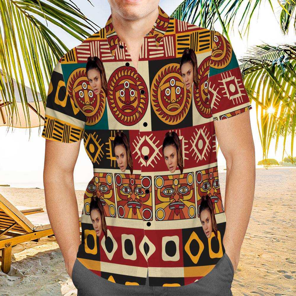 Royalty Family Hawaiian Shirt Custom Photo Hawaiian Shirt Retro Patterns Hawaiian Shirt