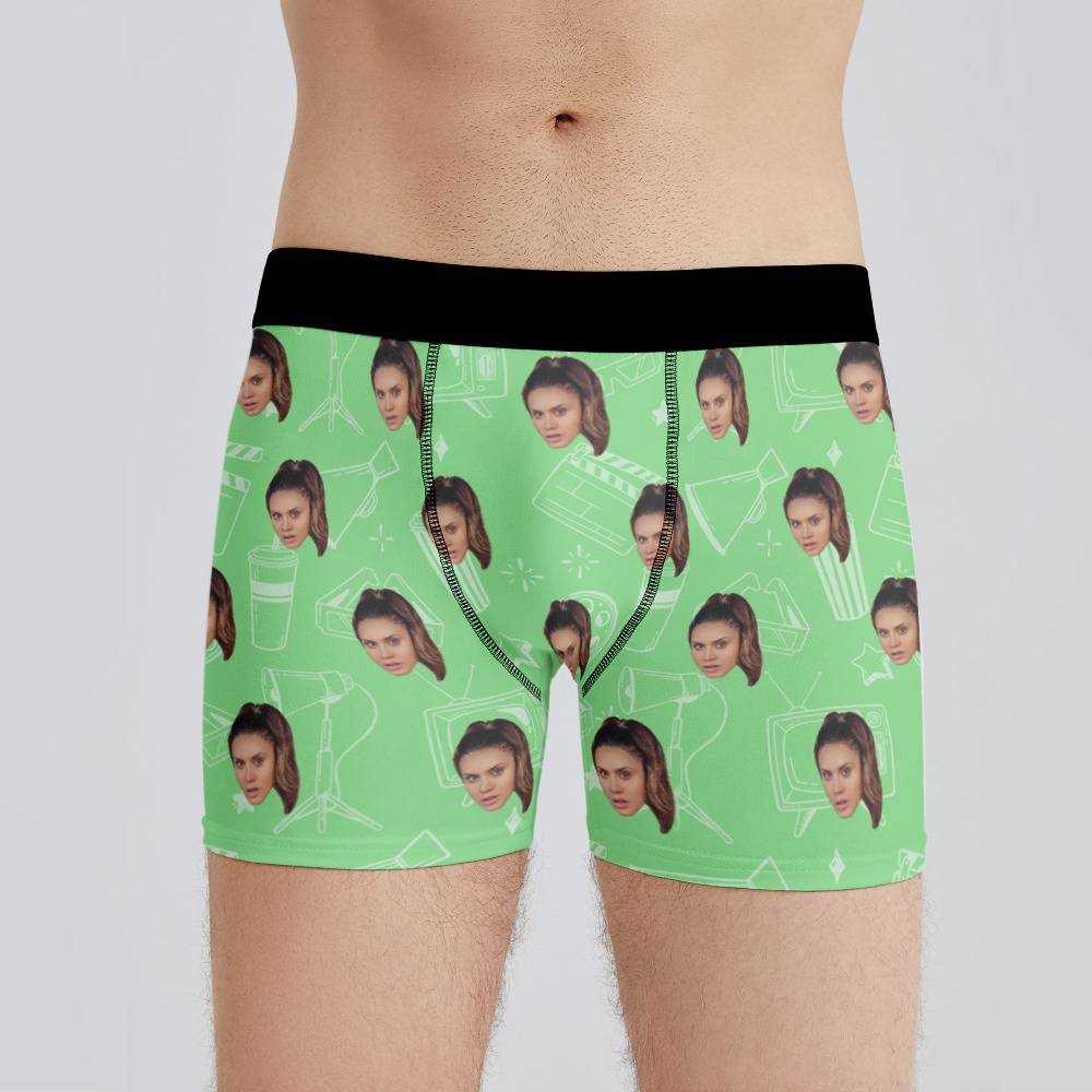 Royalty Family Boxers Custom Photo Boxers Men's Underwear Film Boxers Green