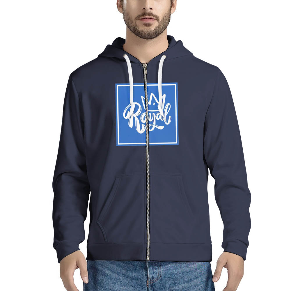 Blue Royalty Crown Design Zipped Hoodie Royalty Family Hoodie Hoodie Royalty Family Merch Unisex Hoodie for Gift