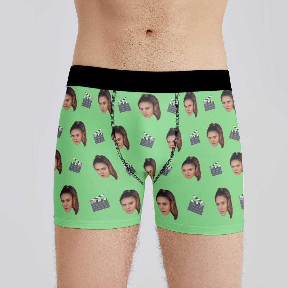 Royalty Family Boxers Custom Photo Boxers Men's Underwear Classic Slate Boxers Green