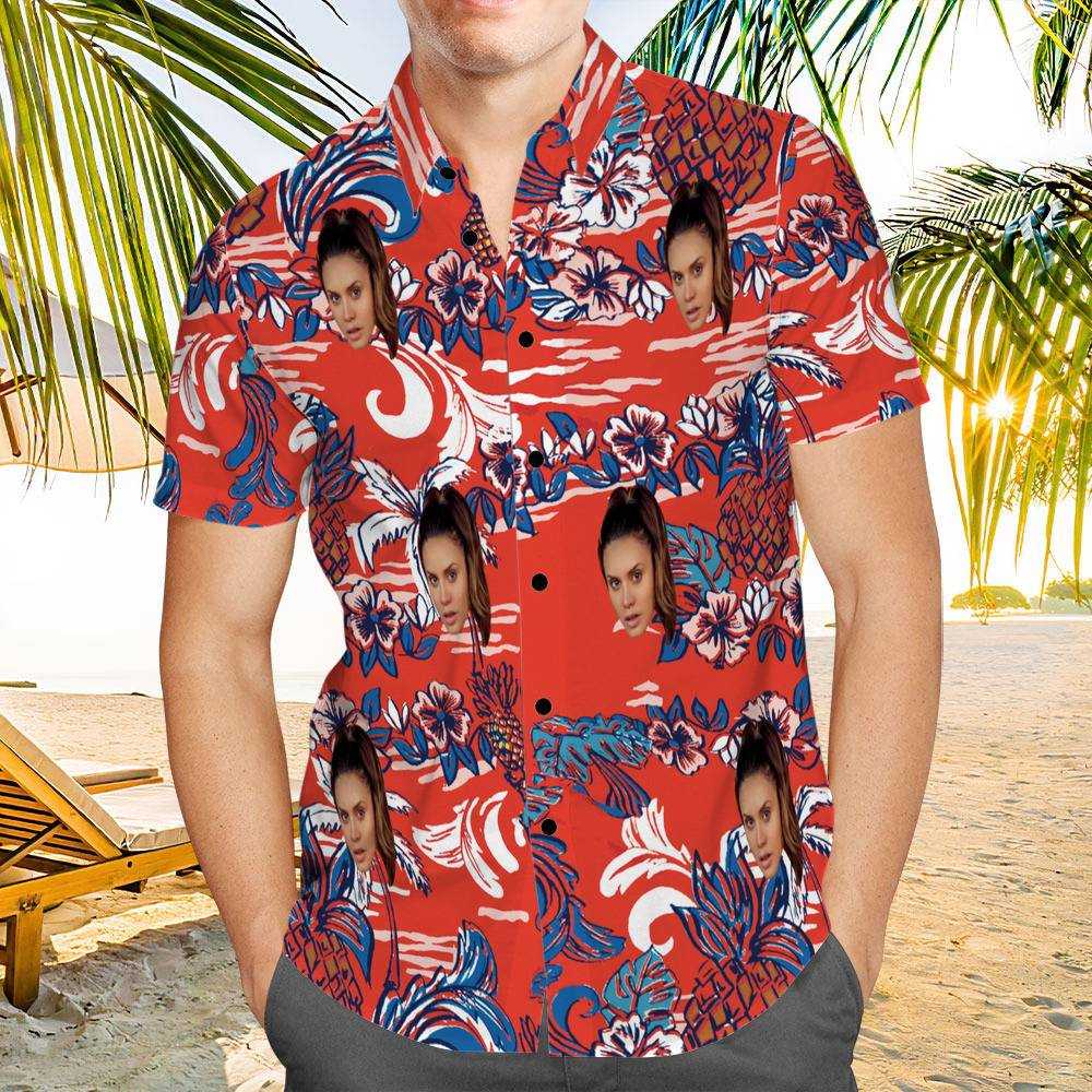 Royalty Family Hawaiian Shirt Custom Photo Hawaiian Shirt Vintage Floral Pattern Hawaiian Shirt