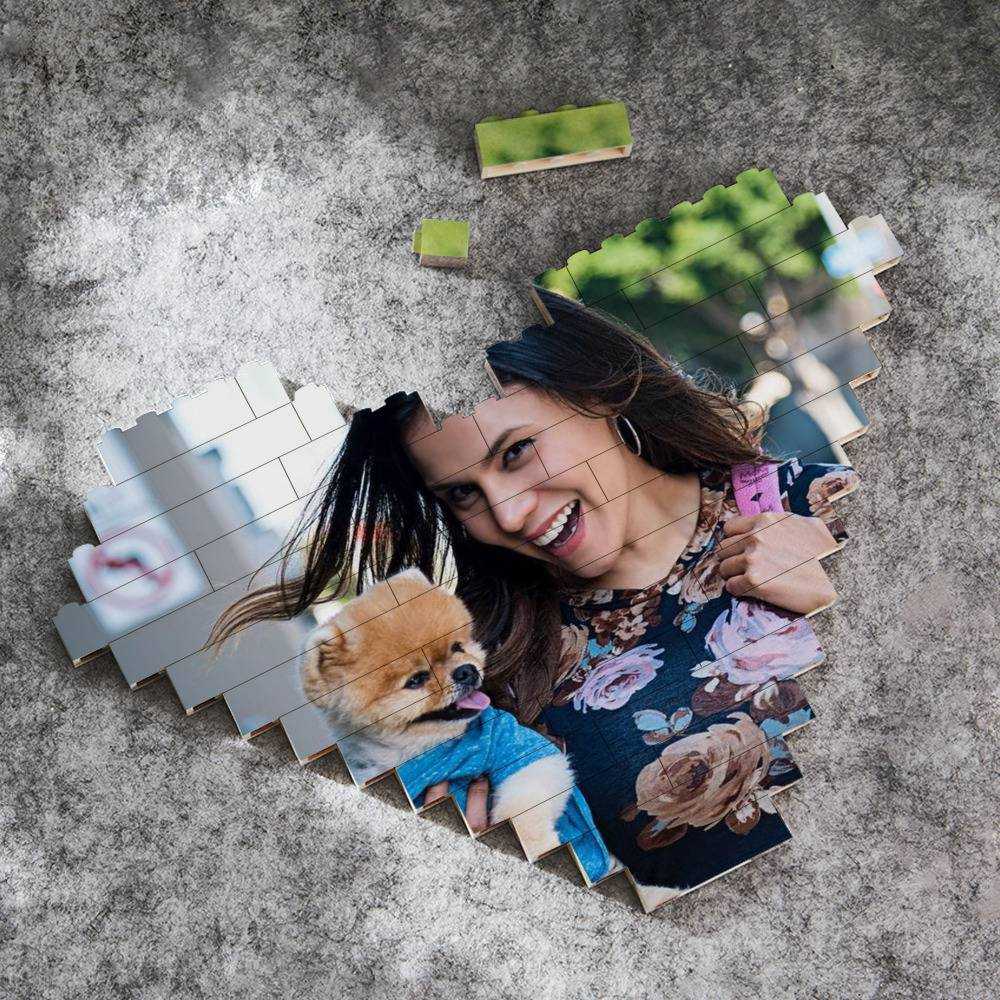 Royalty Family Merch Heart Shape Building Blocks Gift for Fans Andrea Photo Building Blocks
