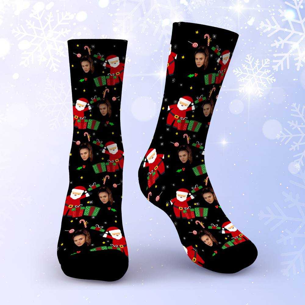 Royalty Family Socks Custom Photo Socks Christmas Socks Santa Gift Socks