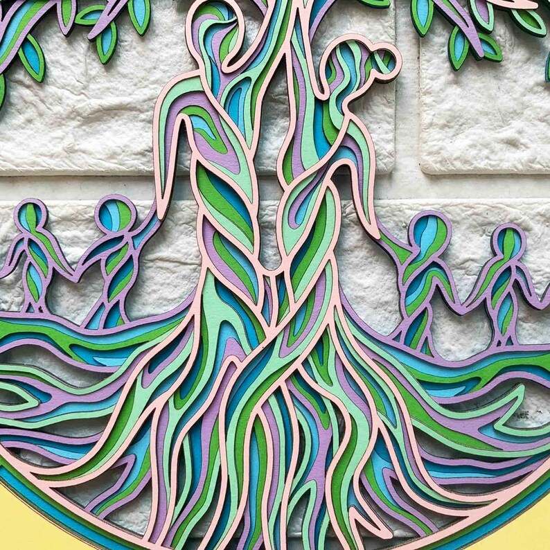 Family Tree Svg Cut File, Family Tree Of Life 3D Mandala SVG - Only Child Family SVG#8