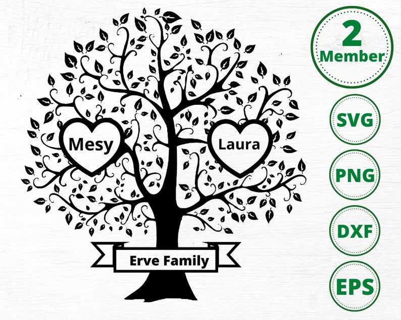 Family Tree Svg With Names, Family Tree Svg 2 Members