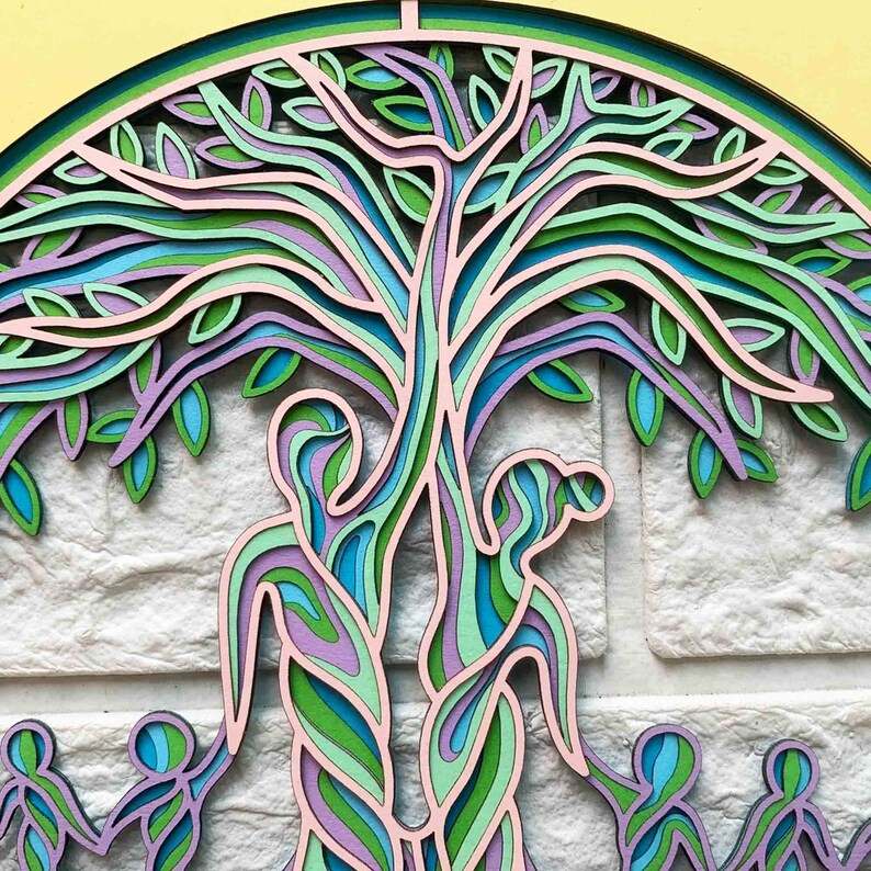 Family Tree Svg Cut File, Family Tree Of Life 3D Mandala SVG - Only Child Family SVG#7