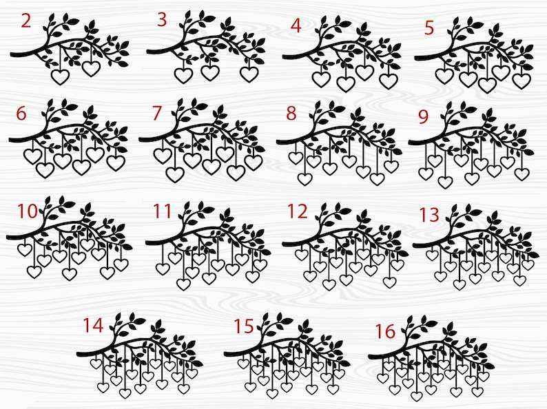 Family Tree Svg With Names, Family Branch Svg 2-16 Members