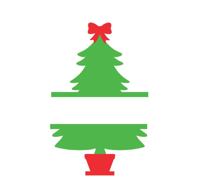 Family Tree Svg Free, Christmas Tree Split Monogram Free SVG & PNG#1
