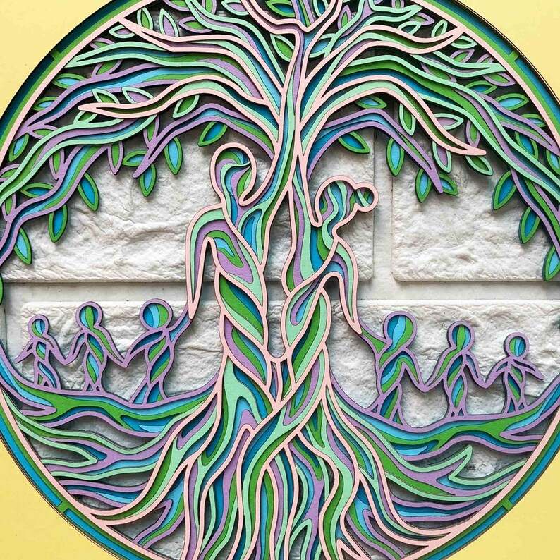 Family Tree Svg Cut File, Family Tree Of Life 3D Mandala SVG - Only Child Family SVG#6