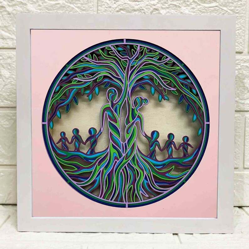 Family Tree Svg Cut File, Family Tree Of Life 3D Mandala SVG - Only Child Family SVG#4