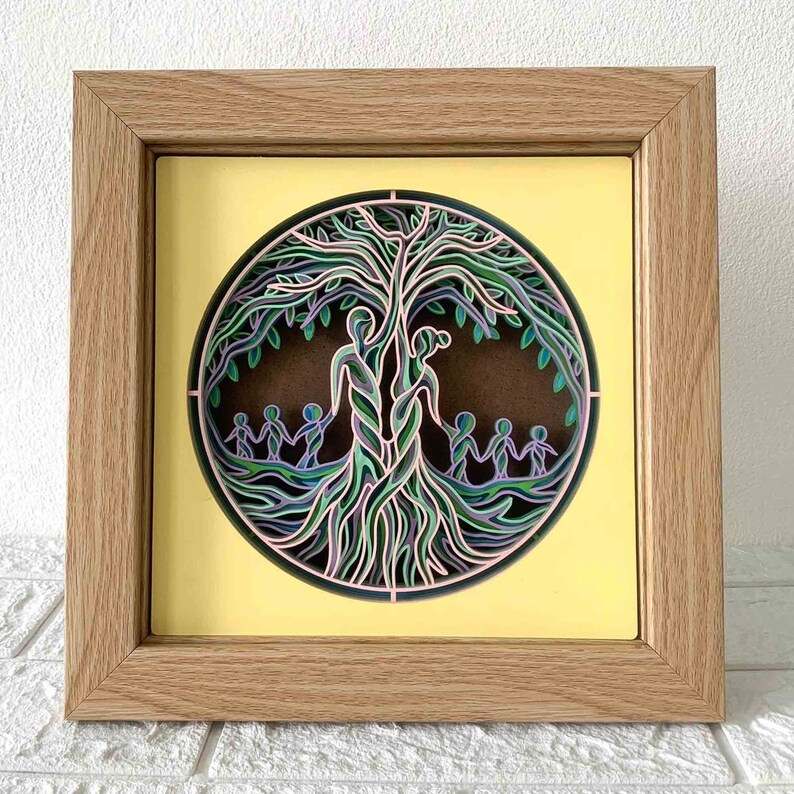 Family Tree Svg Cut File, Family Tree Of Life 3D Mandala SVG - Only Child Family SVG#3