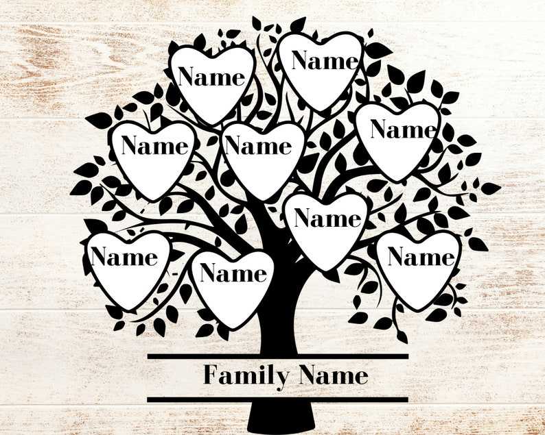 Family Tree Svg With Names, Custom Family Tree Svg 9 Names