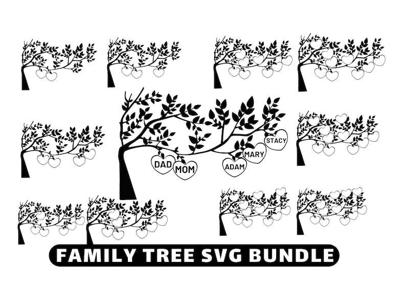 Family Tree Svg With Names, Family Tree Ornament