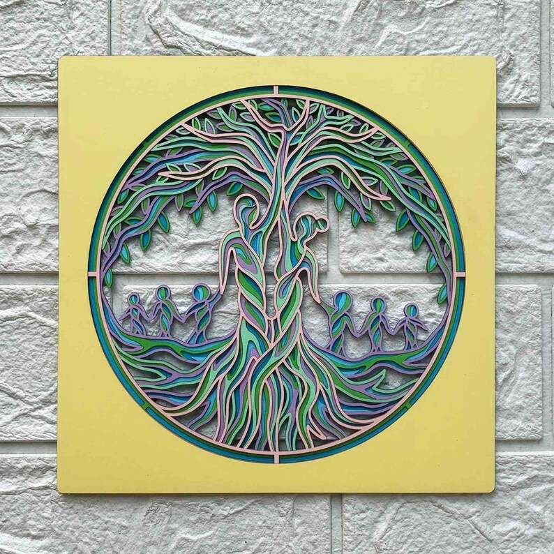 Family Tree Svg Cut File, Family Tree Of Life 3D Mandala SVG - Only Child Family SVG#5
