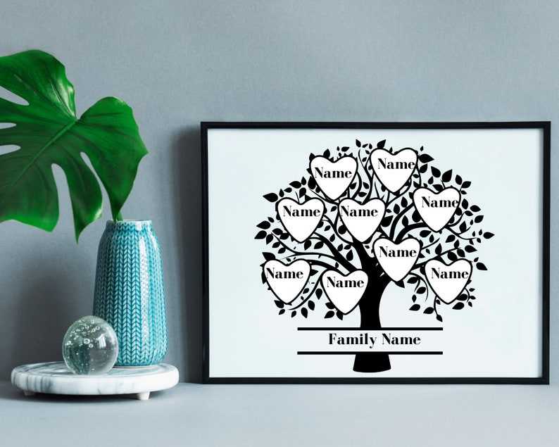 Family Tree Svg With Names, Custom Family Tree Svg 9 Names#4